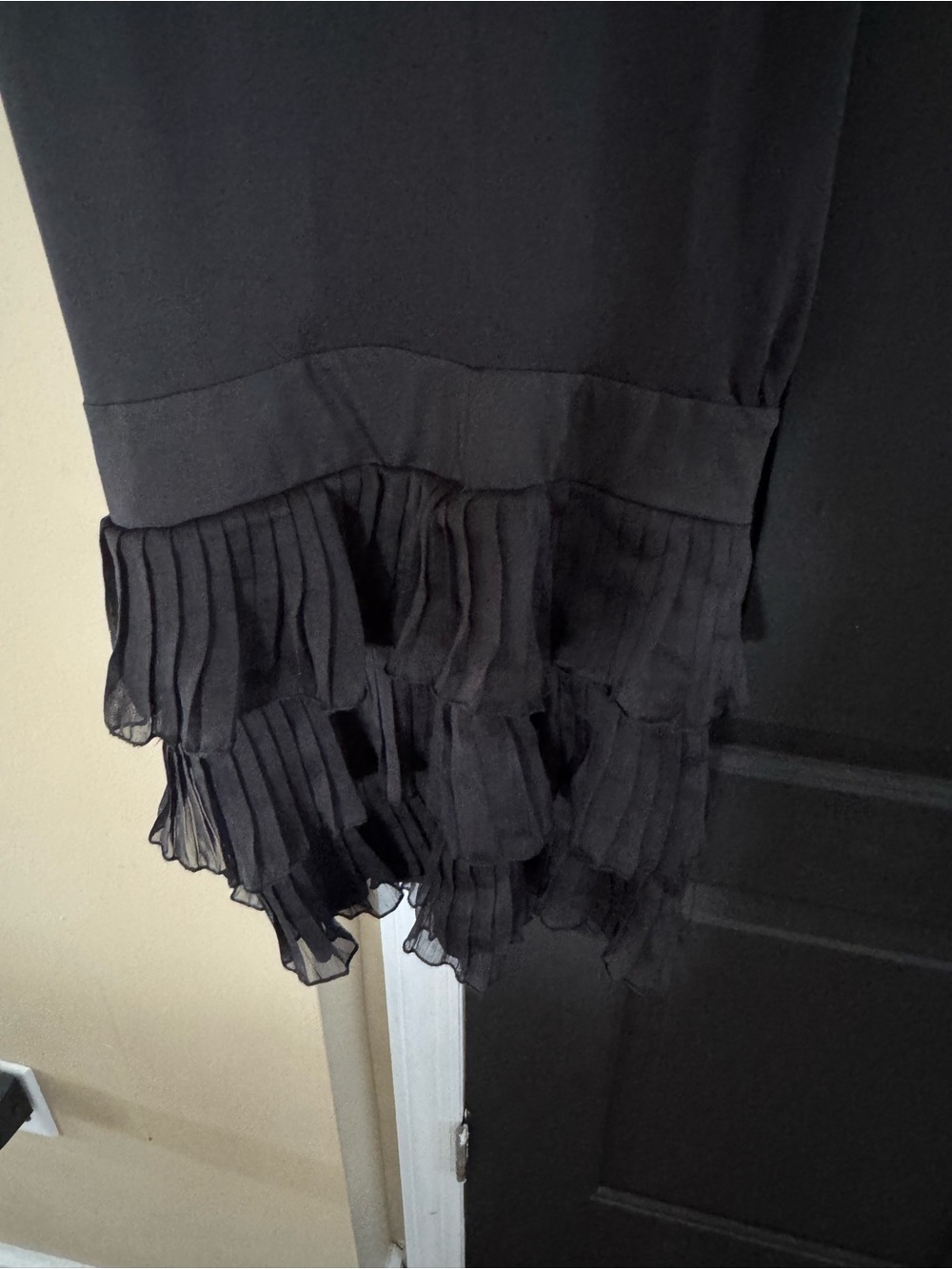 Black Strapless Ruffled Hem Dress - Picture 4 of 4
